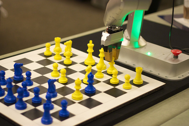 robot playing chess