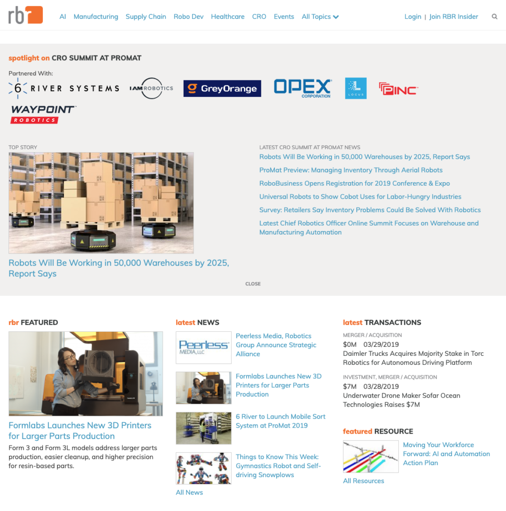 robotics business review home page