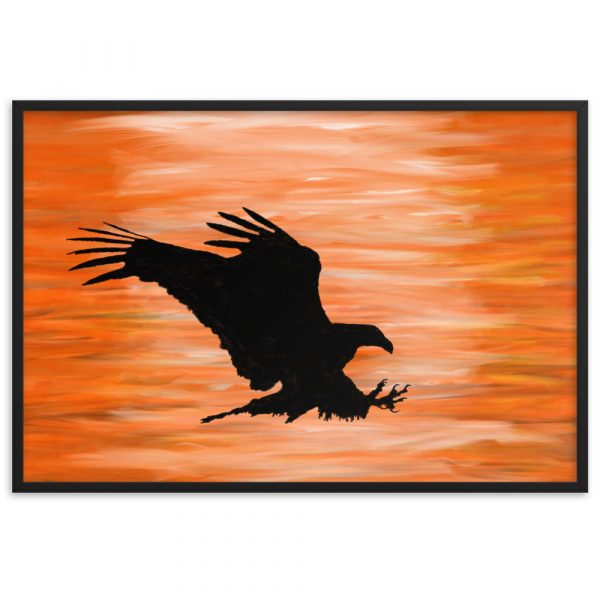Framed matte paper poster: Eagle at Sunset