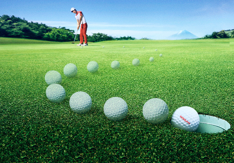 Nissan invents golf ball that always finds its own way into the hole