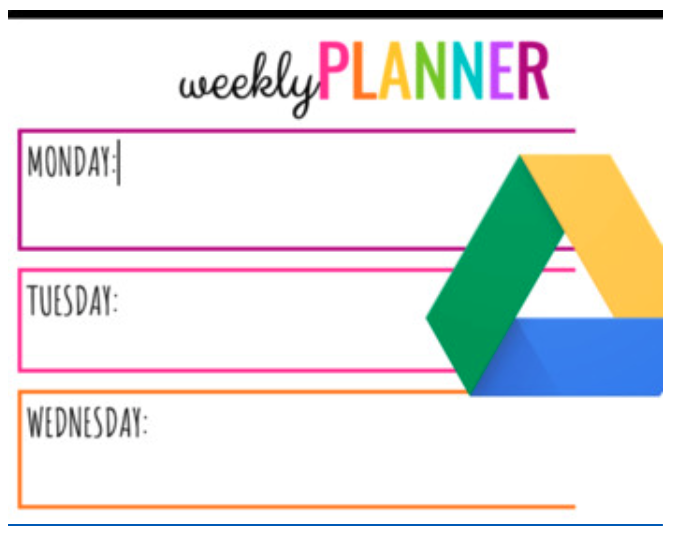 google docs homework planner template