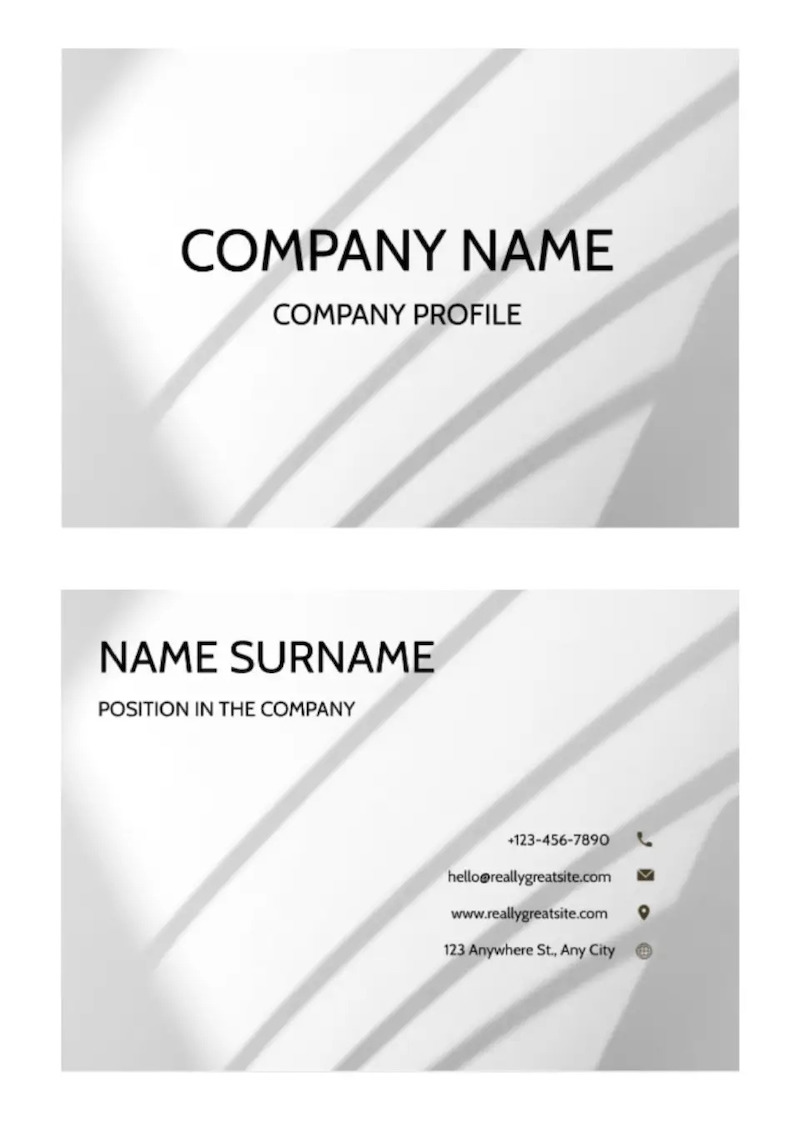 White Business Card Template