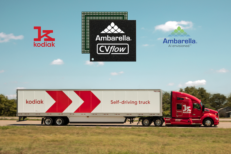Kodiak Robotics equips autonomous trucks with Ambarella AI system-on-chip