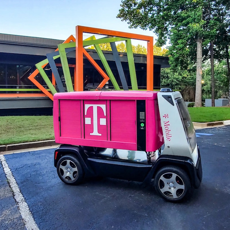Clevon’s T-Mobile powered autonomous delivery robot fleet zooms into smart city Peachtree Corners