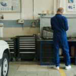 Mechanic working in a garage.